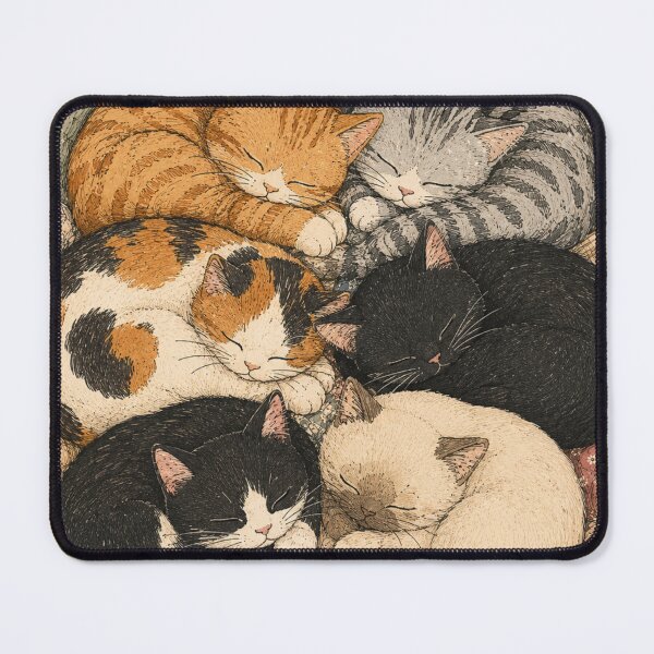 Item preview, Sleeping Cats On Quilt Cozy Cat Lovers designed and sold by Yellowriversss.