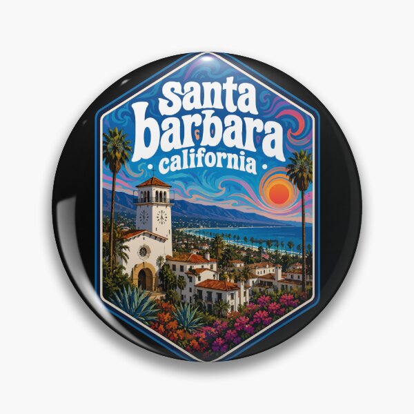 Item preview, Santa Barbara California Trippy Art USA Travel designed and sold by TomFrontierArt.