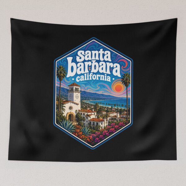 Item preview, Santa Barbara California Trippy Art USA Travel designed and sold by TomFrontierArt.