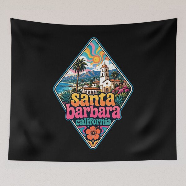 Item preview, Santa Barbara California Trippy USA Travel designed and sold by TomFrontierArt.