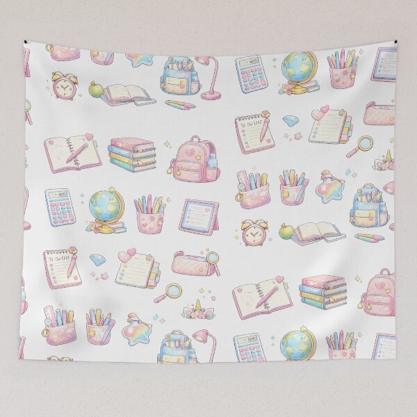 Item preview, Cute Kawaii Pastel Back to School Stationery Backpack Study Aesthetic designed and sold by Rehnair.