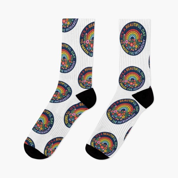Item preview, It's A Beautiful Day To Smash The Patriarchy Feminist Floral Rainbow designed and sold by raedattia.
