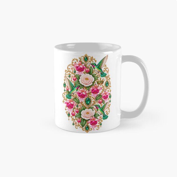 Item preview, Emerald Hummingbirds & Fuchsia Jewels – Art Nouveau Botanical Emblem designed and sold by sunbowjp stadio.