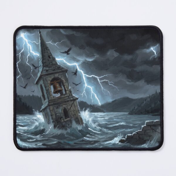 Item preview, The Drowned Village Steeple designed and sold by RedPeaStudio.