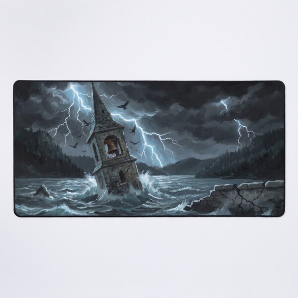 Item preview, The Drowned Village Steeple designed and sold by RedPeaStudio.