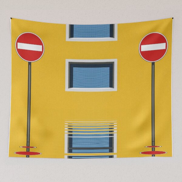 Item preview, No-entry sign with rectangle windows and yellow walls designed and sold by mister-john.