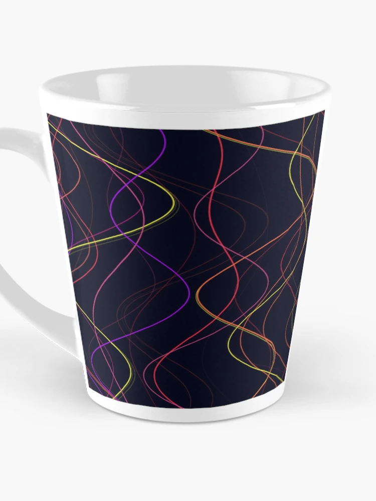 Thumbnail 3 of 4, Coffee Mug, Abstract Neon Multicolor Wavy Flow Pattern designed and sold by GraphyLab.