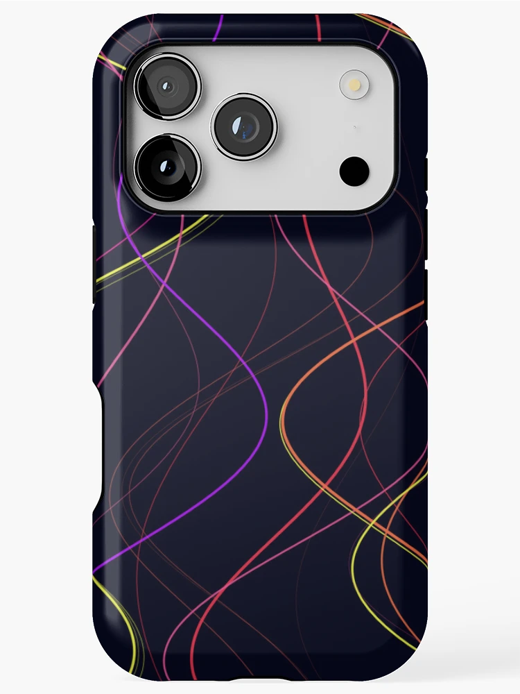 Thumbnail 1 of 4, iPhone Case, Abstract Neon Multicolor Wavy Flow Pattern designed and sold by GraphyLab.