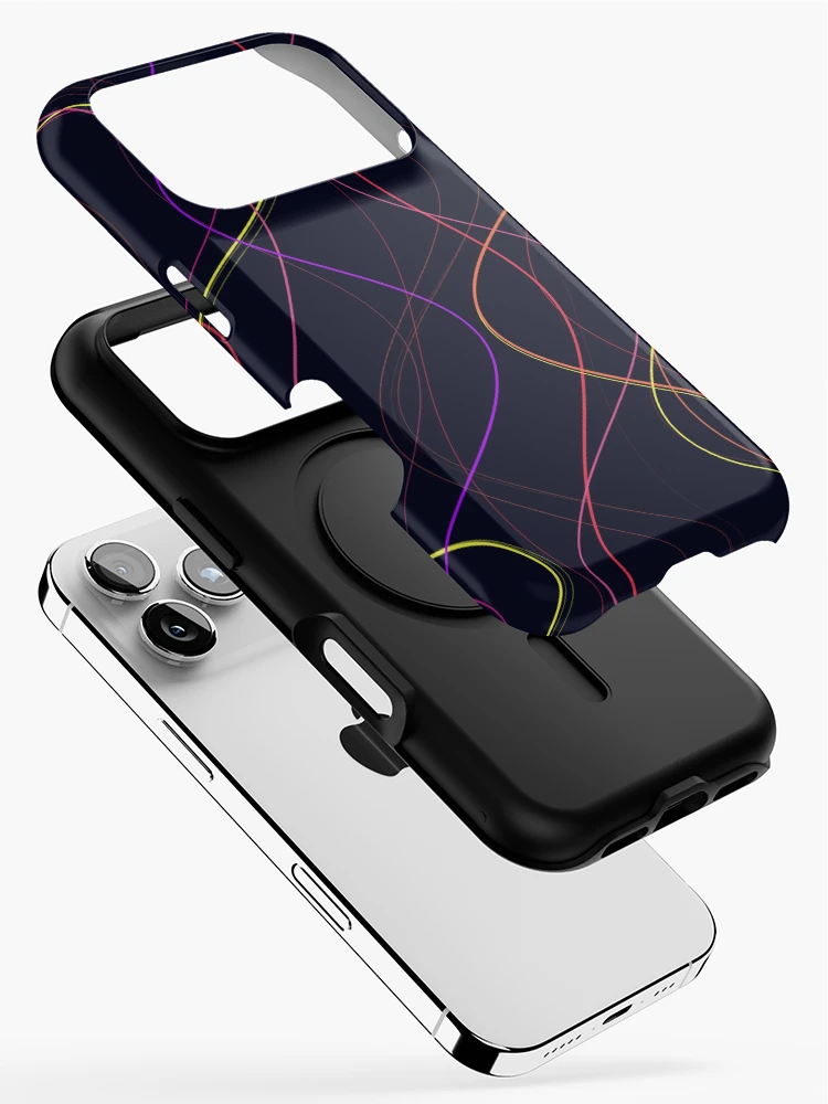 Thumbnail 2 of 4, iPhone Case, Abstract Neon Multicolor Wavy Flow Pattern designed and sold by GraphyLab.