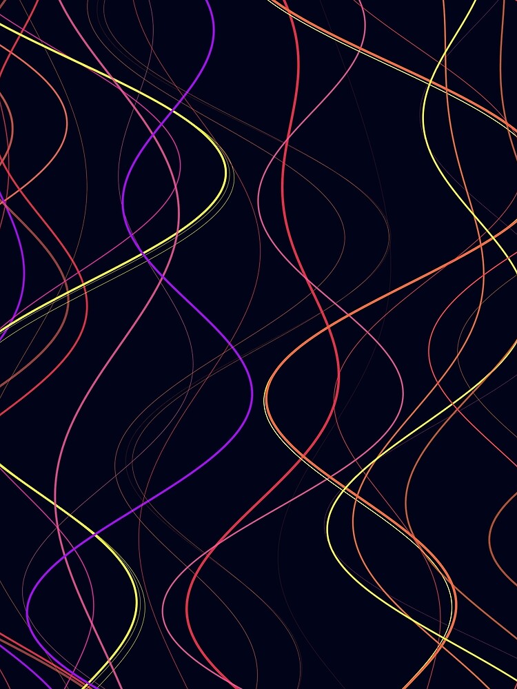 Thumbnail 3 of 3, Scarf, Abstract Neon Multicolor Wavy Flow Pattern designed and sold by GraphyLab.