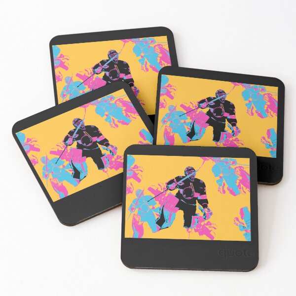 Item preview, Neon Pop Art Ice Hockey Goalie Silhouette designed and sold by Eowcat.