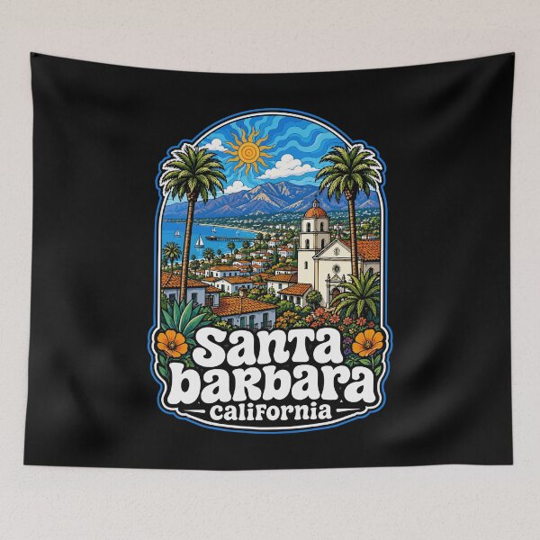 Item preview, Santa Barbara California Trippy Art USA designed and sold by TomFrontierArt.