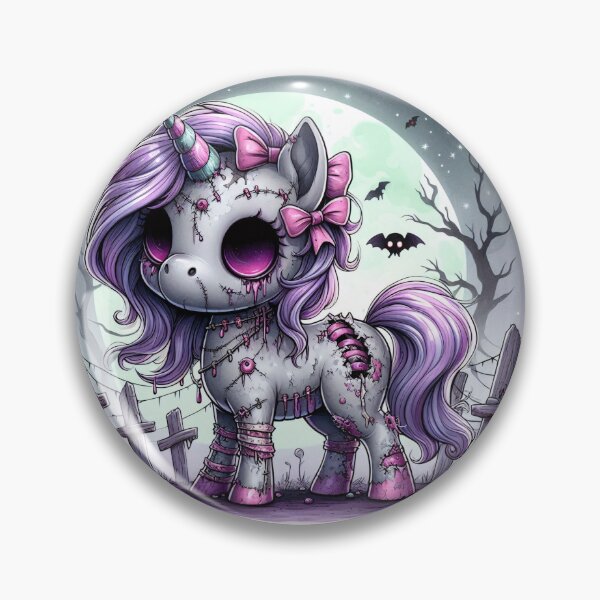 Item preview, Zombie unicorn in front of fencing designed and sold by TimesTwoAngela.