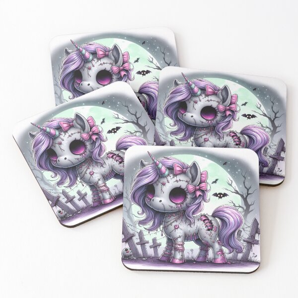 Item preview, Zombie unicorn in front of fencing designed and sold by TimesTwoAngela.