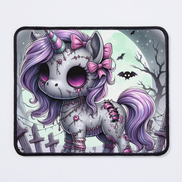 Item preview, Zombie unicorn in front of fencing designed and sold by TimesTwoAngela.