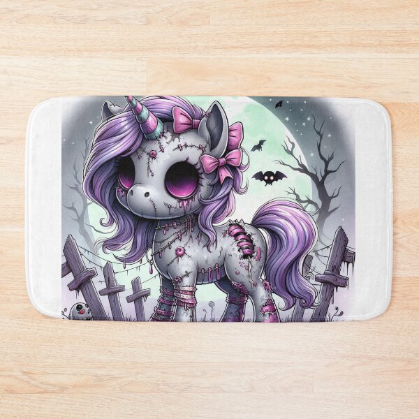 Item preview, Zombie unicorn in front of fencing designed and sold by TimesTwoAngela.