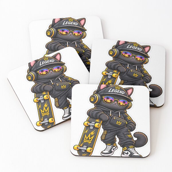 Item preview, Legend Black Cat – Skateboard Streetwear Cat designed and sold by Genzfirevibes.