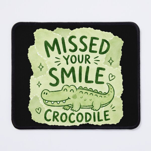 Item preview, Missed Your Smile Crocodile Cute Back to School Gift designed and sold by Lina Caro.
