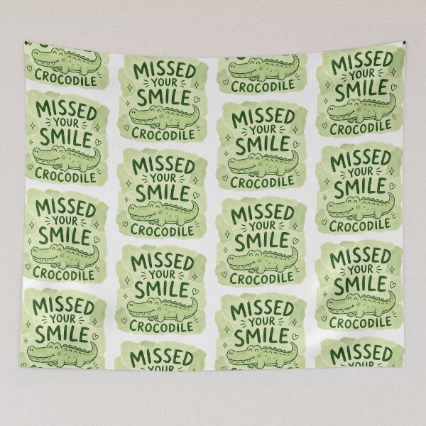 Item preview, Missed Your Smile Crocodile Cute Back to School Gift designed and sold by Lina Caro.
