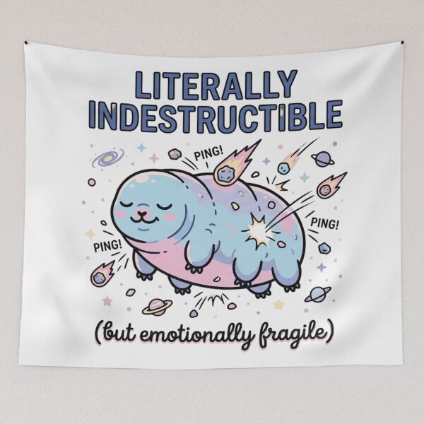 Item preview, Literally Indestructible But Emotionally Fragile - Funny Space Tardigrade designed and sold by AstroPal28.