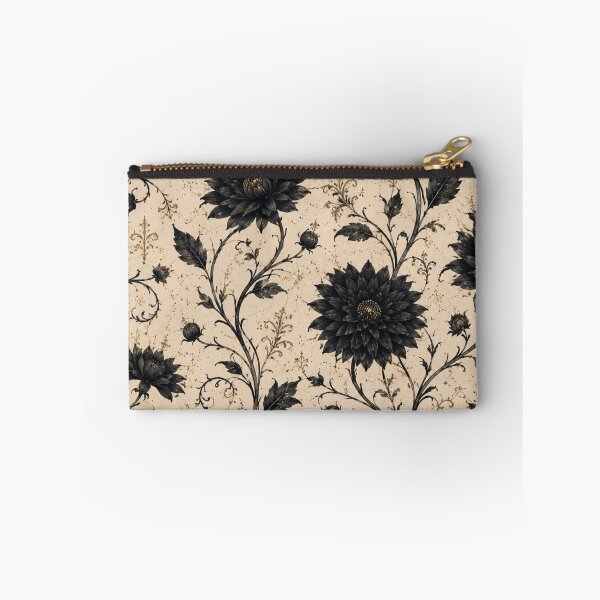 Item preview, Black Dahlia Pattern – Gothic Victorian Floral on Cream – Dark Elegant Wall Art designed and sold by @SHINTOSARTSTORE.
