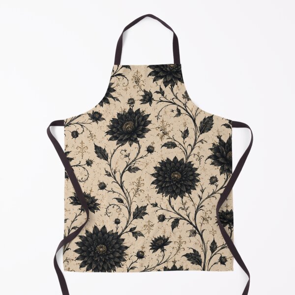 Item preview, Black Dahlia Pattern – Gothic Victorian Floral on Cream – Dark Elegant Wall Art designed and sold by @SHINTOSARTSTORE.