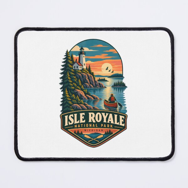 Item preview, Isle Royale National Park Michigan Lighthouse Canoe Sunset designed and sold by LittleArij.