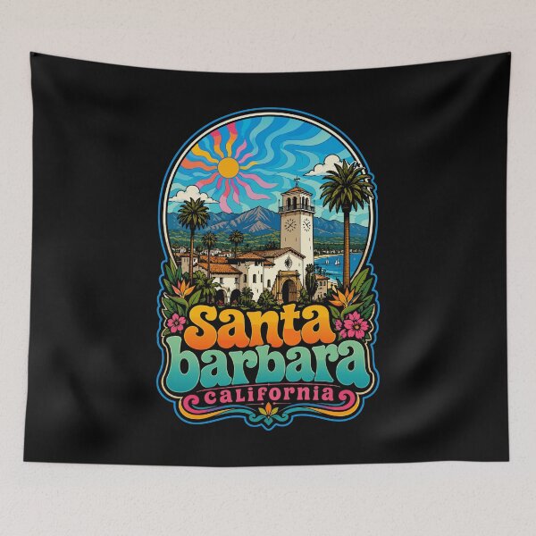 Item preview, Santa Barbara California Trippy USA designed and sold by TomFrontierArt.