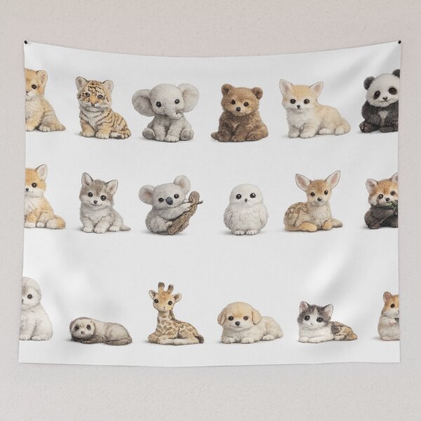 Item preview, Cute Baby Animals Kitten Panda Elephant Koala Woodland Aesthetic designed and sold by Rehnair.