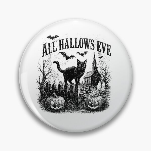 Item preview, Vintage All Hallows Eve Ringer Tee, Halloween Black Cat Graphic designed and sold by To101ARt.