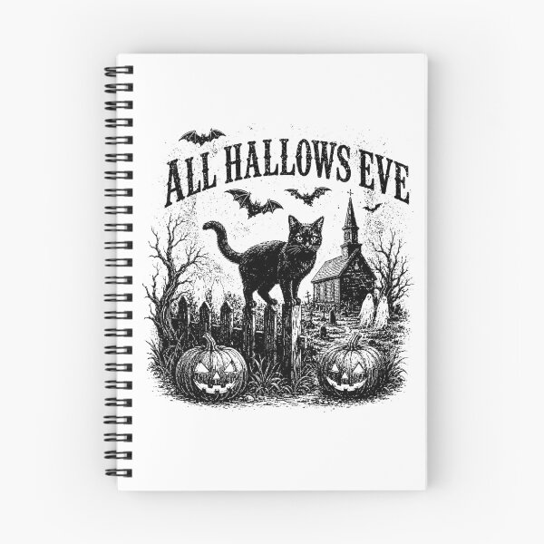 Item preview, Vintage All Hallows Eve Ringer Tee, Halloween Black Cat Graphic designed and sold by To101ARt.