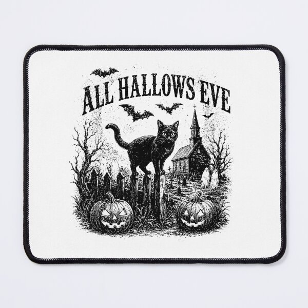 Item preview, Vintage All Hallows Eve Ringer Tee, Halloween Black Cat Graphic designed and sold by To101ARt.