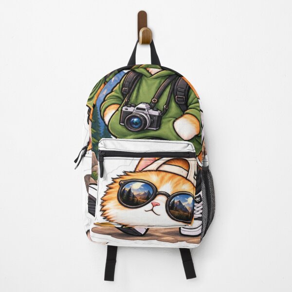 Item preview, Adventure Cat – Hiking Cat with Camera & Backpack designed and sold by Genzfirevibes.