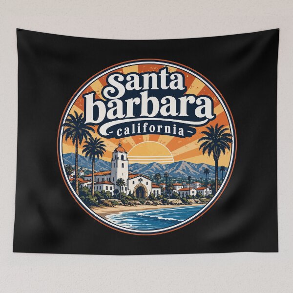 Item preview, Santa Barbara California USA Retro Travel designed and sold by TomFrontierArt.