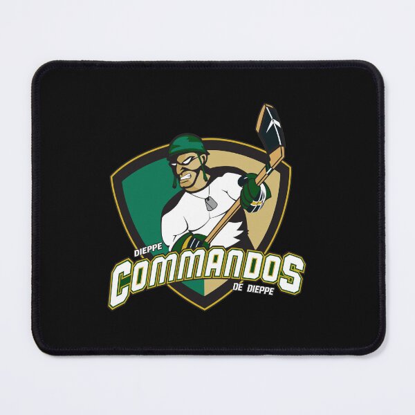 Item preview, Dieppe Commandos Retro Hockey Mascot Logo designed and sold by ChemiCrocheting.