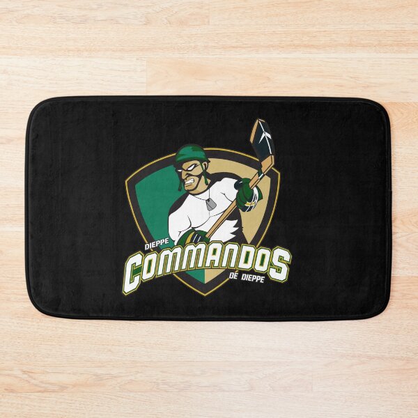 Item preview, Dieppe Commandos Retro Hockey Mascot Logo designed and sold by ChemiCrocheting.