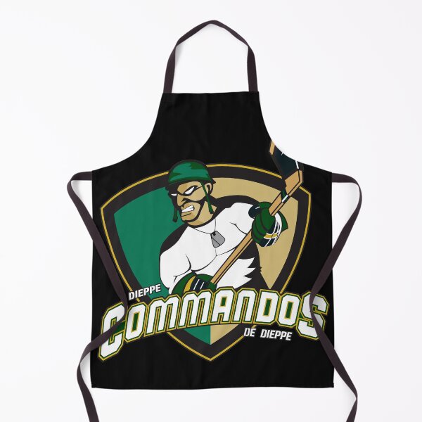 Item preview, Dieppe Commandos Retro Hockey Mascot Logo designed and sold by ChemiCrocheting.