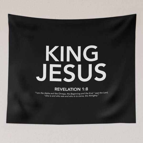 Item preview, English - King Jesus Revelation 1:8 White Text designed and sold by Believe-Jesus.