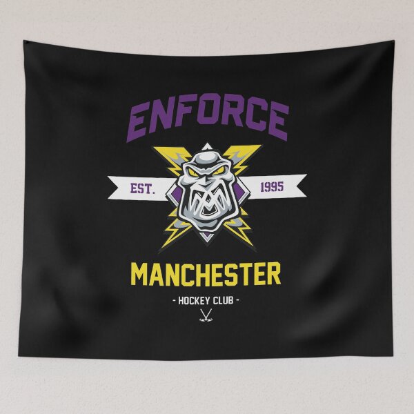 Item preview, Enforce Manchester Hockey Club Retro Mascot designed and sold by ChemiCrocheting.