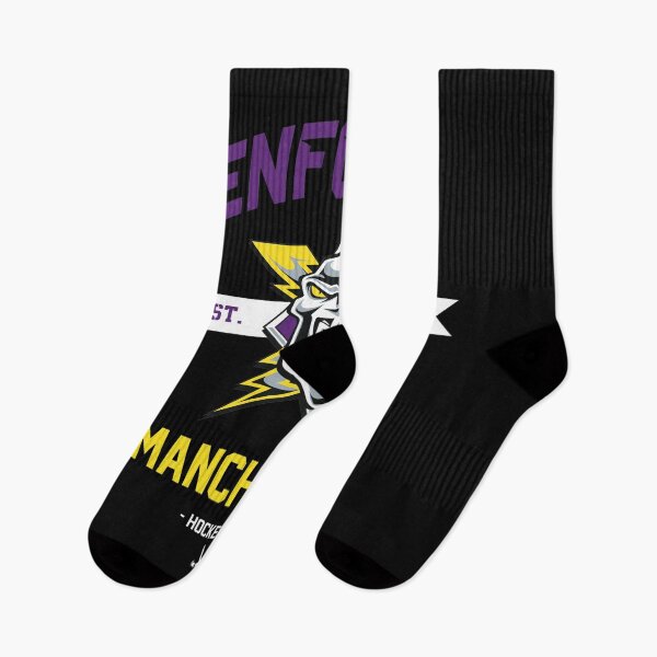 Item preview, Enforce Manchester Hockey Club Retro Mascot designed and sold by ChemiCrocheting.