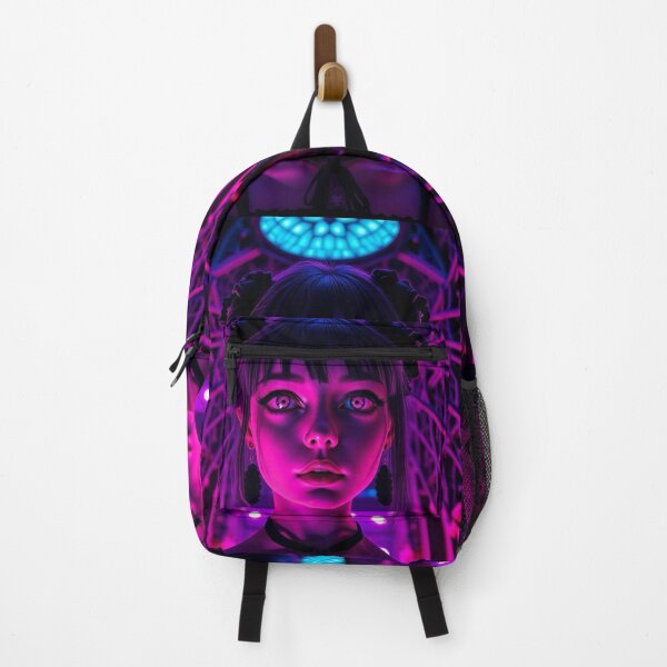 Item preview, Neon Gothic Girl, Pink Purple Cyberpunk Portrait designed and sold by SweetLilith.
