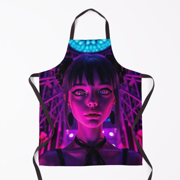 Item preview, Neon Gothic Girl, Pink Purple Cyberpunk Portrait designed and sold by SweetLilith.