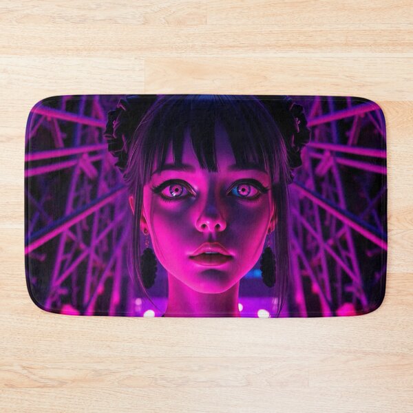 Item preview, Neon Gothic Girl, Pink Purple Cyberpunk Portrait designed and sold by SweetLilith.