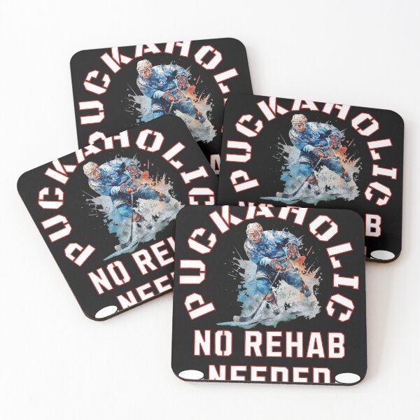 Item preview, Puckaholic No Rehab Needed Hockey Art designed and sold by ChemiCrocheting.