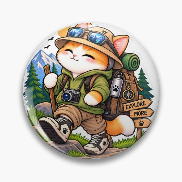 Item preview, Explore More Adventure Cat – Hiking Cat with Camera designed and sold by Genzfirevibes.