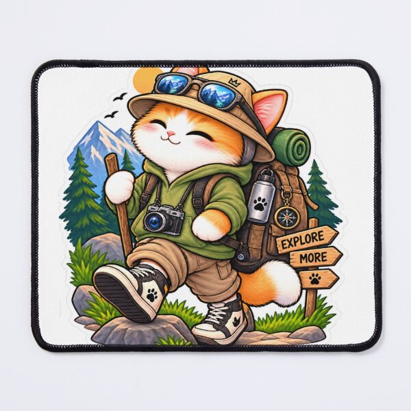 Item preview, Explore More Adventure Cat – Hiking Cat with Camera designed and sold by Genzfirevibes.