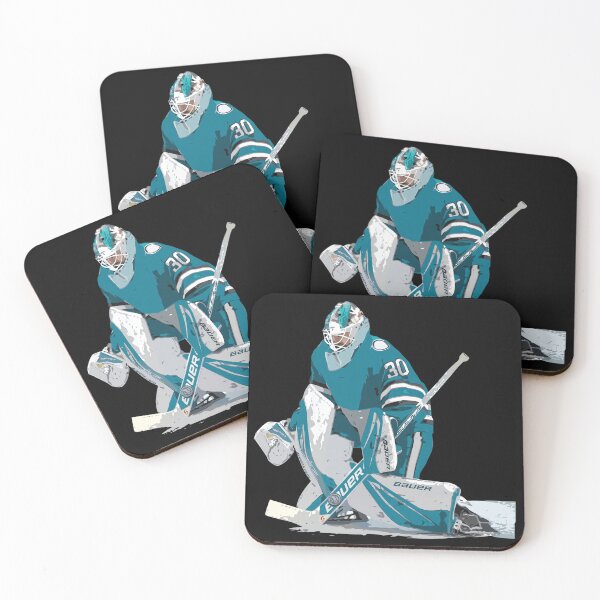 Item preview, Teal Ice Hockey Goaltender Number 30 Art designed and sold by ChemiCrocheting.