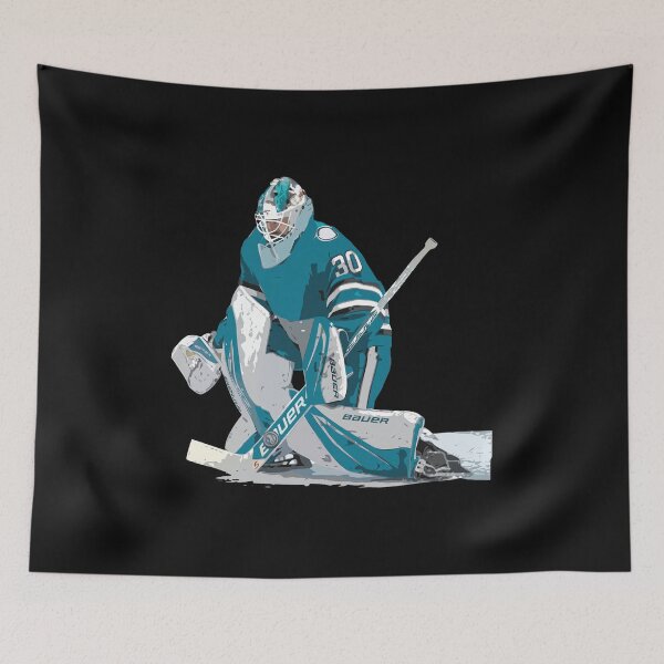 Item preview, Teal Ice Hockey Goaltender Number 30 Art designed and sold by ChemiCrocheting.