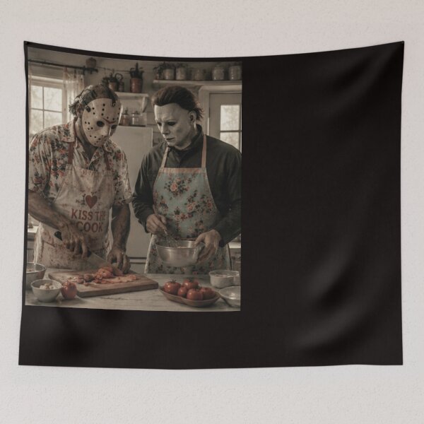 Item preview, Michael Myers Tshirts Horror Movie Michael And Jason Baking Funny Halloween designed and sold by Hydlaaksmndriss.