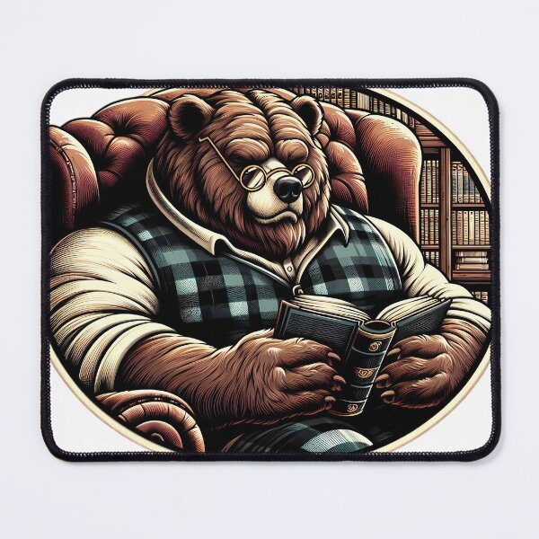 Item preview, Beary Bookish Reading Grizzly Funny Bear Librarian Teacher Tee designed and sold by SivaStudios.